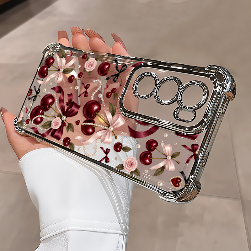 Pink Bow Tie Red Cherry Patter - Oppo A78 recension och pris